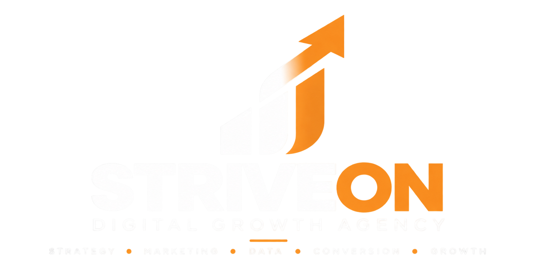 Strive On logo wit oranje met onderschrift