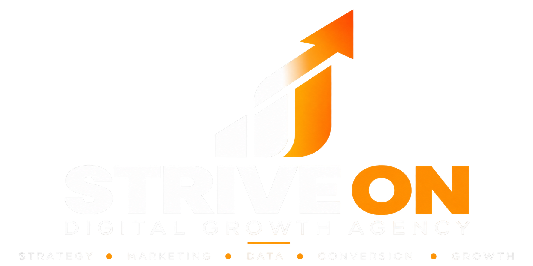 Strive On Growth Agency wit oranje transparant